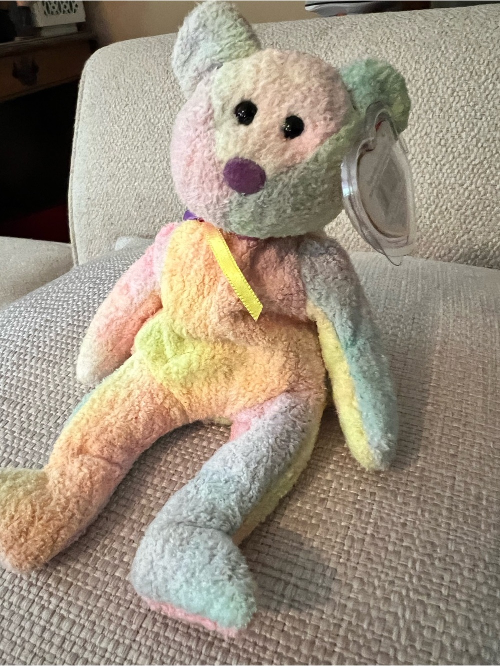 Ty beanie babyPlush Pastel Rainbow Bear - Soft Multicolor Kids Toy